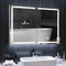 ES.SIKAIC Espejo Gabinete Blanco / Madera de ingeniería / Moderno Armario Espejo Baño de 2 Puertas 80 cm con Iluminación LED 2 Estantes Ajustable y Enchufe Blanco