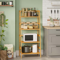 ES.SIKAIC Estantería de baño natural / Madera / Clásico Estantería de baño en forma de escalera con 4 niveles, estantería multifuncional para zapatos y libros para espacios pequeños