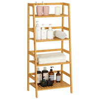 ES.SIKAIC Estantería de baño natural / Madera / Clásico Estantería de baño en forma de escalera con 4 niveles, estantería multifuncional para zapatos y libros para espacios pequeños