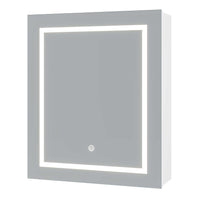 ES.SIKAIC Espejo Gabinete Blanco / Madera de ingeniería / Moderno 51 cm Armario Espejo Baño con Iluminación LED y Estantes Ajustables Blanco