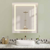 ES.SIKAIC Espejo Gabinete Blanco / Madera de ingeniería / Moderno 51 cm Armario Espejo Baño con Iluminación LED y Estantes Ajustables Blanco