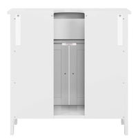 ES.SIKAIC Armario de baño Blanco / Madera de ingeniería / Moderno Armario Bajo Lavabo Armario de Baño con 2 Puertas 60x30x60 cm Blanco