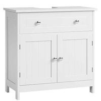 ES.SIKAIC Armario de baño Blanco / Madera de ingeniería / Moderno Armario Bajo Lavabo Armario de Baño con 2 Puertas 60x30x60 cm Blanco