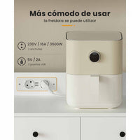 ES.SIKAIC Armario de cocina Blanco / Madera de ingeniería / Moderno Armario de Cocina con Regletas de Enchufes Estantes Ajustables 3 Cajones y Botellero Extraíble 103,5x40x180 cm Blanco