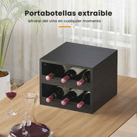 ES.SIKAIC Armario de cocina Negro / Madera de ingeniería / Moderno Armario de Cocina con Regletas de Enchufes Estantes Ajustables 3 Cajones y Botellero Extraíble 103,5x40x180 cm Negro