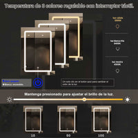 ES.SIKAIC Espejo Gabinete White / Madera de ingeniería / Moderno Botiquín de una puerta de 50 cm con luz y estantes ajustables e interruptor con sensor táctil