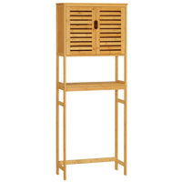 ES.SIKAIC Estante para inodoro natural / Madera / Clásico Estante para inodoro de bambú para sobreponer, superestructura para lavadora, estante para baño, 64 x 26 x 168 cm