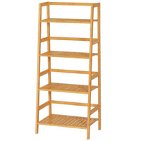 ES.SIKAIC Estantería de baño natural / Madera / Clásico Estantería de baño en forma de escalera con 4 niveles, estantería multifuncional para zapatos y libros para espacios pequeños