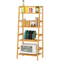 ES.SIKAIC Estantería de baño natural / Madera / Clásico Estantería de baño en forma de escalera con 4 niveles, estantería multifuncional para zapatos y libros para espacios pequeños