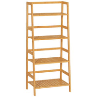 ES.SIKAIC Estantería de baño natural / Madera / Clásico Estantería de baño en forma de escalera con 4 niveles, estantería multifuncional para zapatos y libros para espacios pequeños