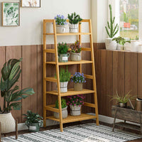 ES.SIKAIC Estantería de baño natural / Madera / Clásico Estantería de baño en forma de escalera con 4 niveles, estantería multifuncional para zapatos y libros para espacios pequeños