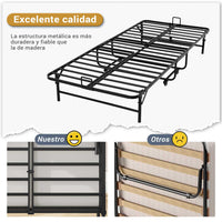 ES.SIKAIC Marco de cama Negro / Metal / Moderno PREVENTA Cama de invitados de metal resistente, plegable y duradera de 90 x 200 cm con colchón de espuma de 10 cm de grosor Sikaic Estructura de cama plegable 90-200cm negro