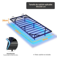 ES.SIKAIC Marco de cama PREVENTA Estructura de cama flotante con iluminación LED y láminas de metal, color negro, sin colchón