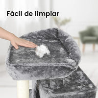 ES.SIKAIC Árboles para gatos Gris claro / Madera de ingeniería / Moderno Rascador para gatos de 175 cm de alto con 3 grandes plataformas de observación, color gris claro